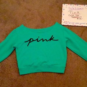 Pink crop top sweatshirt